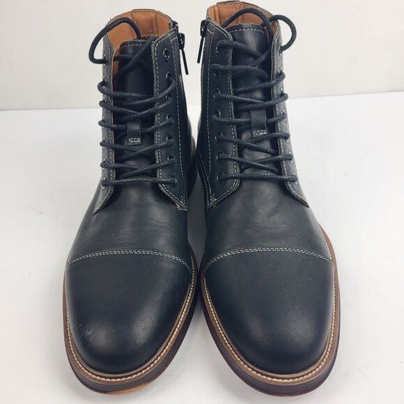 Steve Madden Hodge Lace up oiled Leather upper Boot Round toe Black 7.5M - Picture 5 of 10